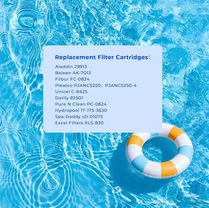 CS250 Pool Filter Cartridge, Compatible with Jandy CS Series 250, CS250, R0462500, Pleatco PJANCS250, Filbur FC-0824, Unicel C-8425, 1 Pack