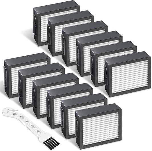 Improvedhand Filters Replacement Fit for i-Robot Roomba E I & J Series i1 i3 i3+ i4 i5/plus i7 i7+/plus i6 i6+ i8 i8+ E5 E6 E7 Vacuum Cleaner parts 4639161,12Pack Filter Replacements+1 Cleaning Brush