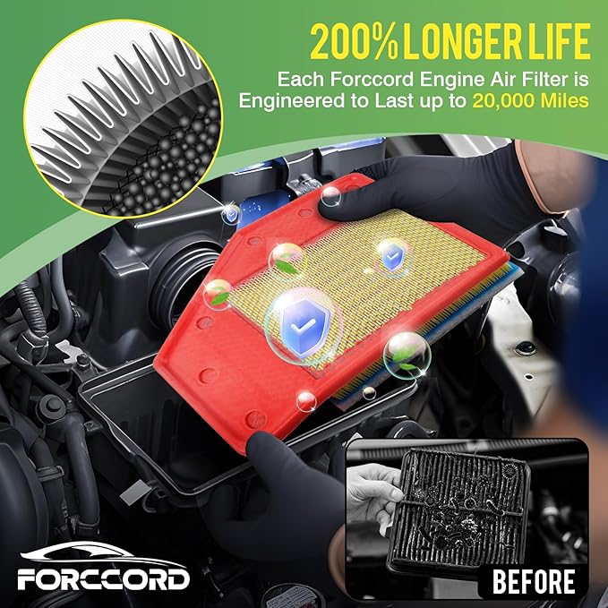 Cabin & Engine Air Filter Fit for 2018-2019 Buick Lacrosse 2.5L, 2016-2024 Chevrolet Malibu 1.5L, 2016-2019 Malibu 1.8L Activated Carbon Cabin Filter Replace#CF11966 23430312 Car Accessories