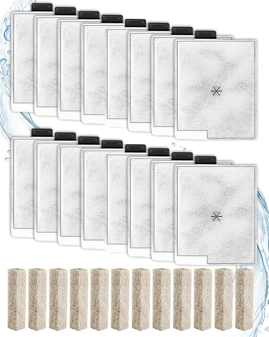 16+12 Pcs Large Filter Cartridges Compatible with Aqueon QuietFlow LED PRO Power Filter 20, 30, 50, 75, for QuietFlow E Internal Power Filter Size 40, Filter Cartridges for Aquarium Filtration