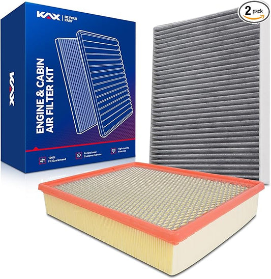 KAX Engine & Cabin Air Filter Kit, Replacement for Chevrolet Silverado 1500/2500 HD, Tahoe, GMC Sierra 1500, Sierra 2500 HD/3500/2500/1500 HD, Cadillac Escalade, Replace# CA8755A CF10360