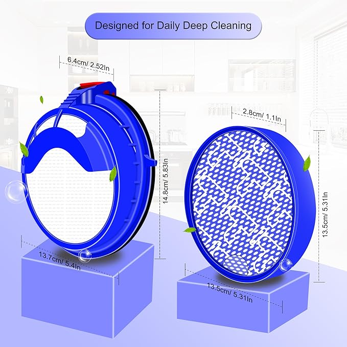 DC25 Filter for Dyson Ball DC25 Vacuum, HEPA Filter Replacement for Dyson DC-25 Upright Vacuum Cleaner, Part 916188-06, 919171-02, Washable & Reusable