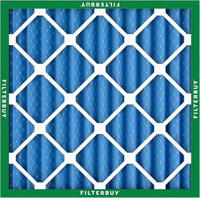 Filterbuy 12x12x2 Air Filter MERV 13 Optimal Smoke & Allergy Defense (4-Pack), Electrostatic Pleated HVAC AC Furnace Filters Replacement, Made in USA (Actual Size: 11.50 x 11.50 x 1.75)