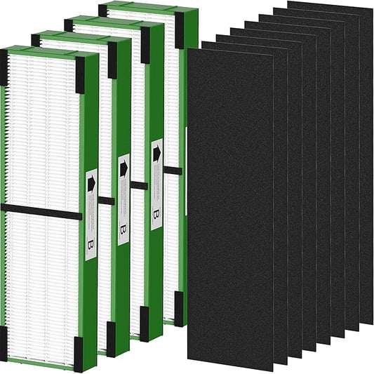 4 Pack FLT4825VO Toxin Clear Filter B Replacement for G-Guardian AC4825 AC4825E AC4825W AC4300 AC4800 AC4850 AC4900 Air Purifier, 4 Filters & 8 Carbon Pre-Filters, Green, For Office Livingroom Bedroom