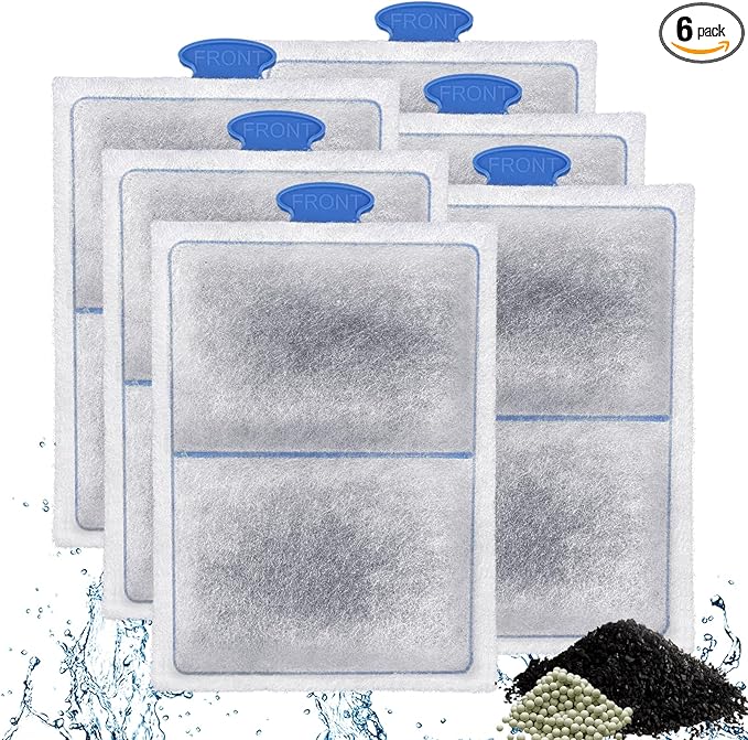 driamor 6 Pack PF-L Filter Cartridges, Fish Tank Aquarium Filter Cartridge Replacement with Zeolite Compatible with PF20, PF30, PF40 and PF75 Power Filters