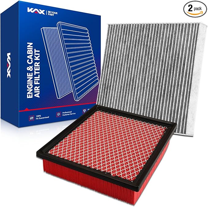 KAX Engine & Cabin Air Filter Kit, Replacement for Jeep Grand Cherokee 2011-2021 3.6L/5.7L/6.4L, Grand Cherokee WK 2022, Dodge Durango 2011-2026 3.6L/5.7L/6.4L, Replace# CA10755 CF11183