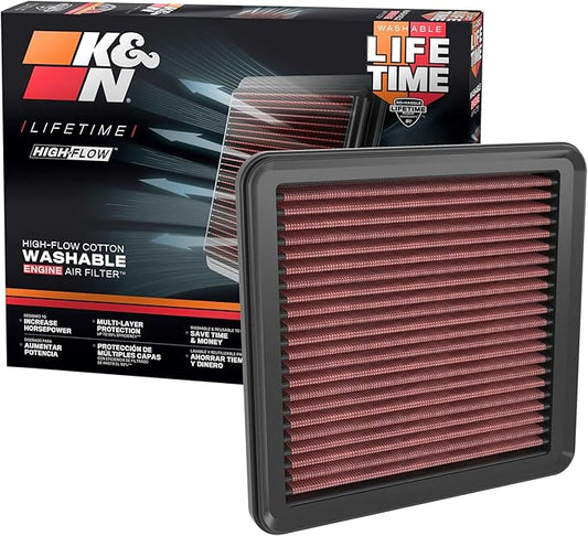 K&N High-Flow Original Lifetime Engine Air Filter: Increase Power: Premium, Washable: Compatible with Select 2022-2026 Acura/Honda: Integra, Accord, Civic, CR-V L4 1.5L, 33-5120