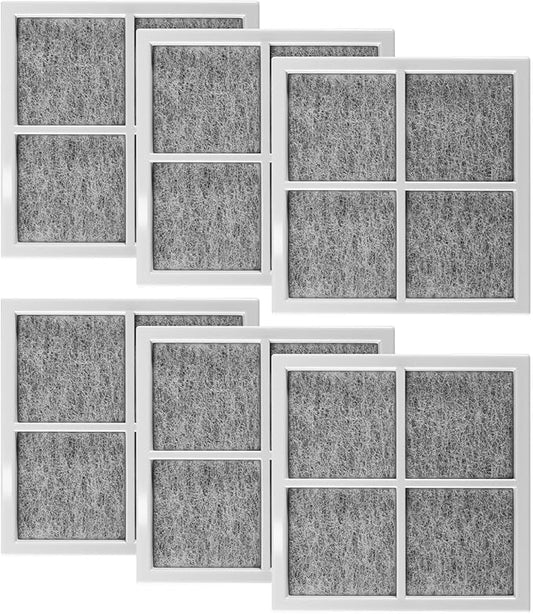 6 Pcs Refrigerator Air Filter Replacement compatible with LG LFXS26973S LFXS28596S LRFXC2406D LRFXC2416S LRMDS3006D LRYXC2606S LMXC23746S LMXC23746D, Activated Carbon Fresh Air Filter Replacement