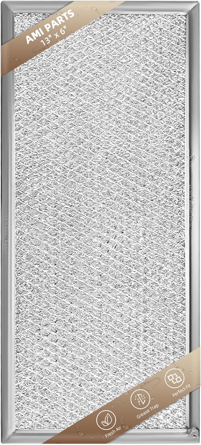 W10208631A Microwave Grease Filter Compatible with Whirlpool Microwaves 13" x 6" Filter - Aluminum Mesh Screen Grease Filters by AMI PARTS