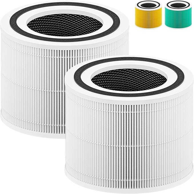 240 Replacement Filter Compatible with 240 Air Purifier, 3-in-1 High-Efficiency Filtration with Activated Carbon for Air Pollutants, Odor and Smoke, 2 Pack, White, For Home Office Livingroom Bedroom