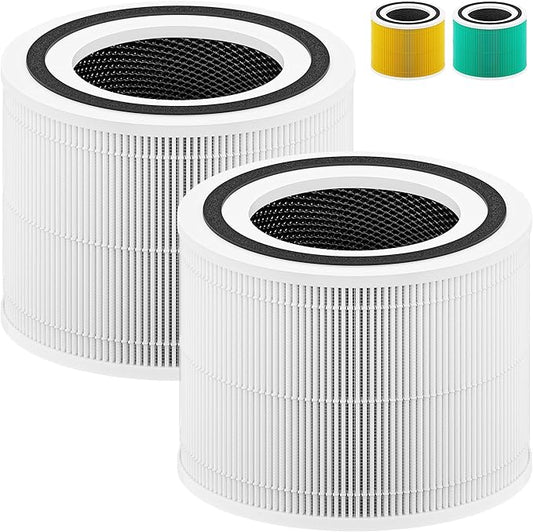 240 Replacement Filter Compatible with 240 Air Purifier, 3-in-1 High-Efficiency Filtration with Activated Carbon for Air Pollutants, Odor and Smoke, 2 Pack, White, For Home Office Livingroom Bedroom