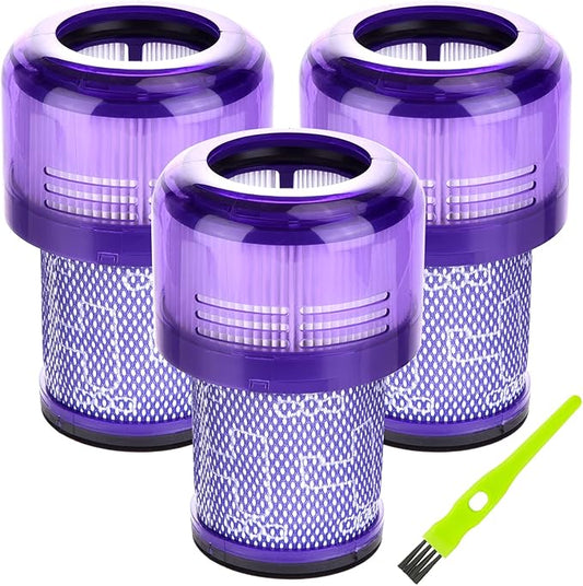 V12 Filter Replacement for Dyson V12 Detect Slim, Detect Slim Animal, Slim+ Cordless Vacuum and V12 Slim Absolute Vacuums, SV34, SV35 V12 Vacuum Cleaner Filter Replacement, Part No. 971517-01, 3 Pack