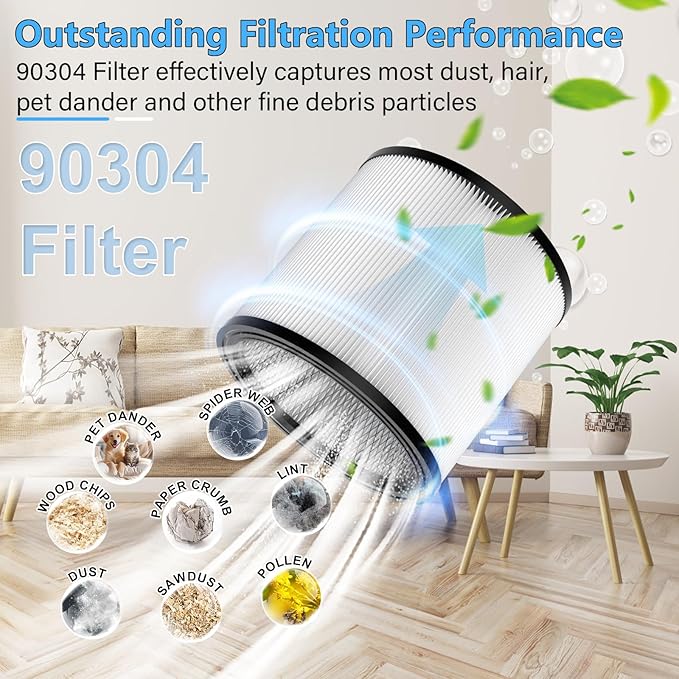 Replacement Filter Compatible with Shop-Vac 90350 90304 90333 Replacement fits for Shop Vac 4-16 Gallon most Wet/Dry Vacuum, Washable Synthetic Material, 2 PACK