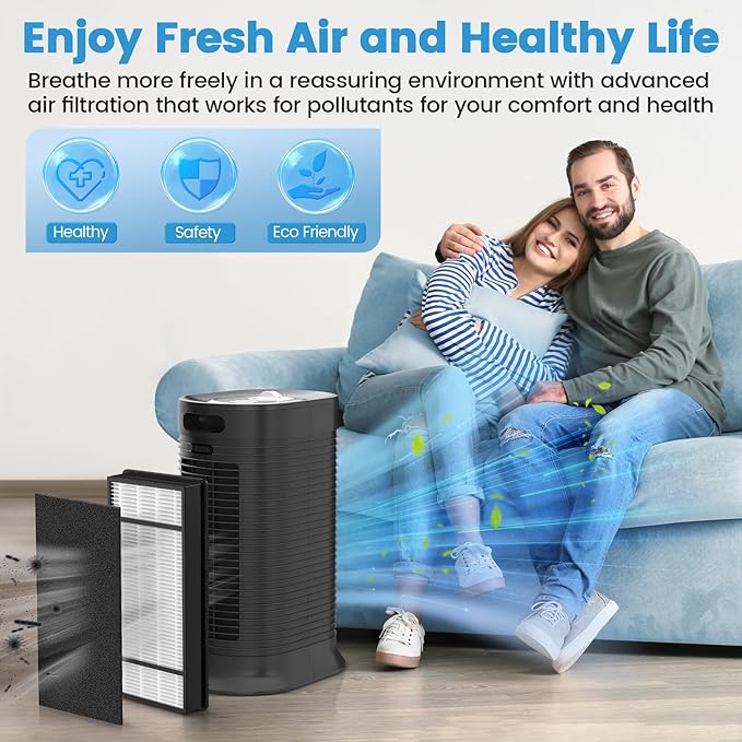 HRF-H1 Filter Compatible with Honeywell H Filter, 2 HEPA+4 Carbon Filters H Compatible with Honeywell HRF-H1 HRF-H2 Fits Model HPA050, HPA150, HPA060, HPA160, HHT055, HHT155 Series