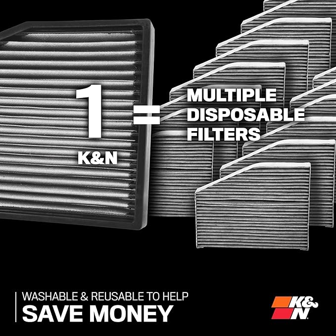 K&N LIFETIME Cabin Air Filter: Premium, Washable, Clean Air for your Cabin: Compatible with 2012-2026 Acura/Buick/Chervolet/Cadillac: (See Product Description for Select Models), VF2071