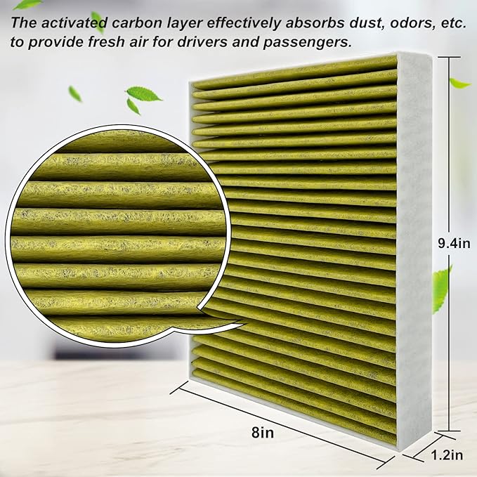 Capume Cabin Air Filter Replacement for CF11966, Sierra 1500, Silverado 1500 2019-2025, Yukon 2021-2025, Equinox 2018-2025, Blazer 2019-2025, Acadia 2017-2025, XT5 2017-2025, Equinox 2018-2025