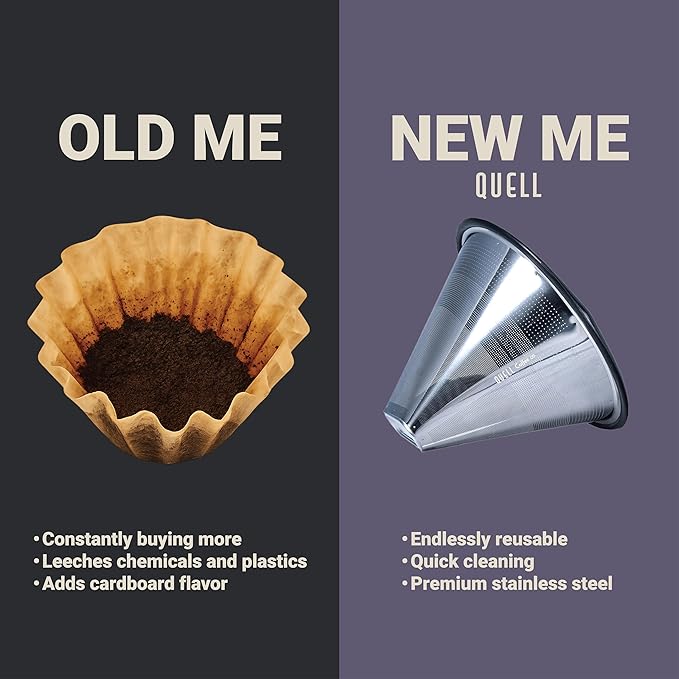 Quell Reusable #4 Coffee Filter Designed for Breville Precision Pro Coffee Maker: Stainless Steel Alternative for Sustainable Brewing