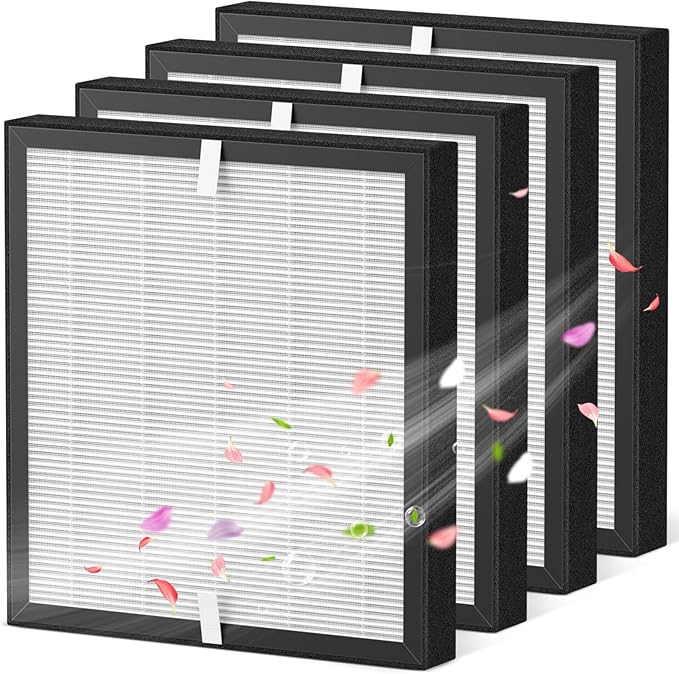 P280 P260 Filter Replacement, for TPLMB/YARIKI P280 Air Purifier, for AIUZLK P260 Air Purifier, 3-Stage Filtration (4 Pack)