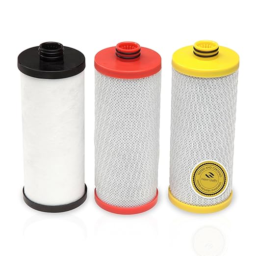 Aquasana 3 Stage Replacement Filters | WQA Certified to NSF Standards | Claryum Under Sink Water Filter | Reduces Up to 99.99% of PFAS, Microplastics, Lead & Chlorine | AQ-5300R | AQ-C3-R