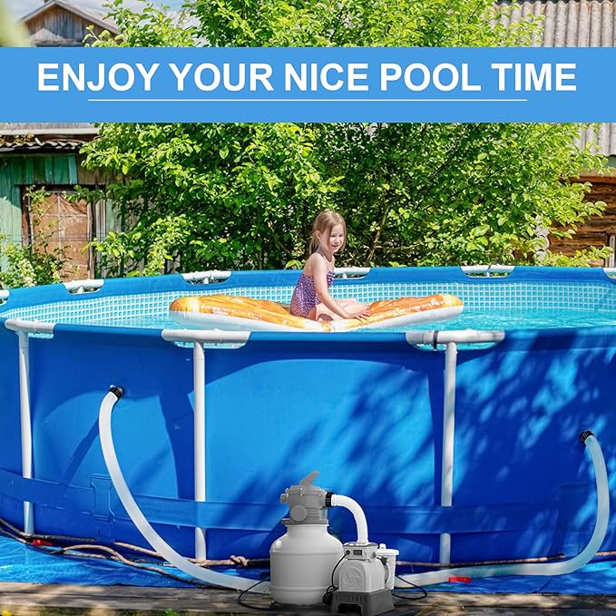 Glooglitter Pool Pump Replacement Hose 1.5" Diameter 2 Pcs 59" Long and 1 Pcs 16" Long Accessory Filter Hose for Sand Filter Pumps, Saltwater Systems for Above Ground Pools