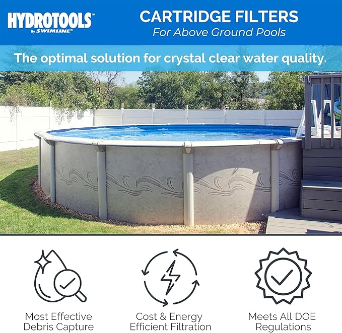 SWIMLINE HYDROTOOLS Model 76071-2 Sure-Flo Above-Ground Pool Cartridge Filter System - 70 Sq. Ft. Filtration Area, 0.9 THP, 4,500 GPH, 110V/60Hz Dual Speed Pump for Pools up to 19,000 Gallons