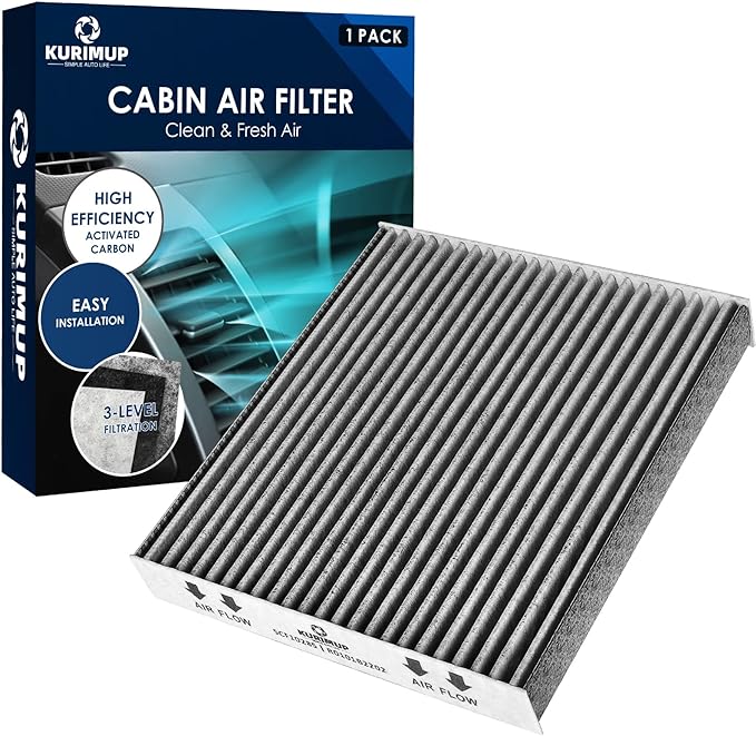 KURIMUP Cabin Air Filter Replacement for CP285 CF10285 Toyota Lexus Scion Camry Corolla Tundra Highlander Prius Vehicle Premium Cabin filter with Activated Carbon(1 pack)