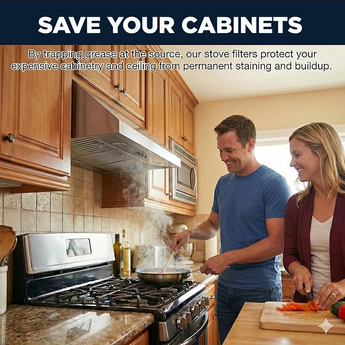 4X Stove Hood Vent Filter 10.5" x 8.75" 97006931 Compatible with Broan Range Hood Filter Replacement BP29 - Fit's Nutone Kitchen Exhaust Fan - Blocks Grease & Filters Over Oven Air