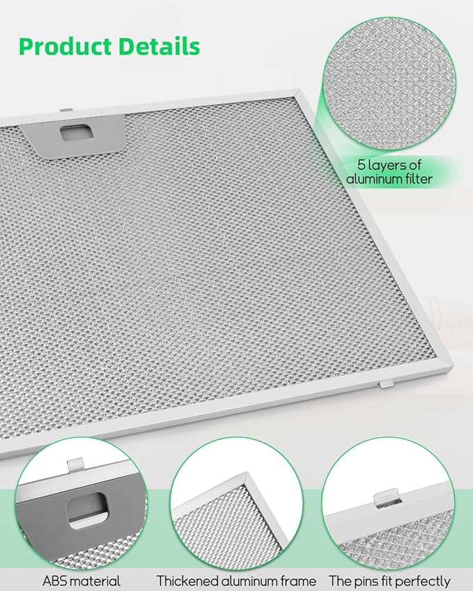 WB02X24873 Grease Filter Fit for GE Range Hood, 14-1/2 x 10 Inch