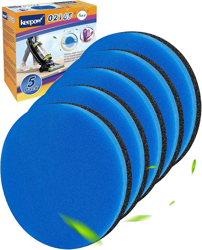 KEEPOW Vacuum Filter Replacement Compatible with Bissell Cleanview & PowerGlide Pet & Swivel Rewind Vacuum Cleaners, Compare to Part #12141, 5 Pack (Light Fragrance)