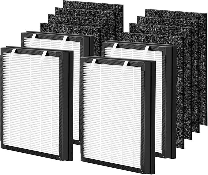 P358 Replacement Filter Compatible with HEAPETS P358 Pet Air Purifier, HEPA Air Filter for Pet Hair, Dander & Odor, Includes 8 Pre-Filters + 4 Combo HEPA & Carbon Filters