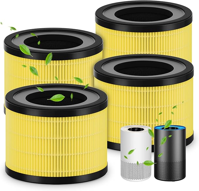 4 Packs AP-S0610L Pet Care Replacement Filters Compatible with MOOKA AP-S0610L Air Purifier, 3-Stage System for Odors, Dander and Smoke