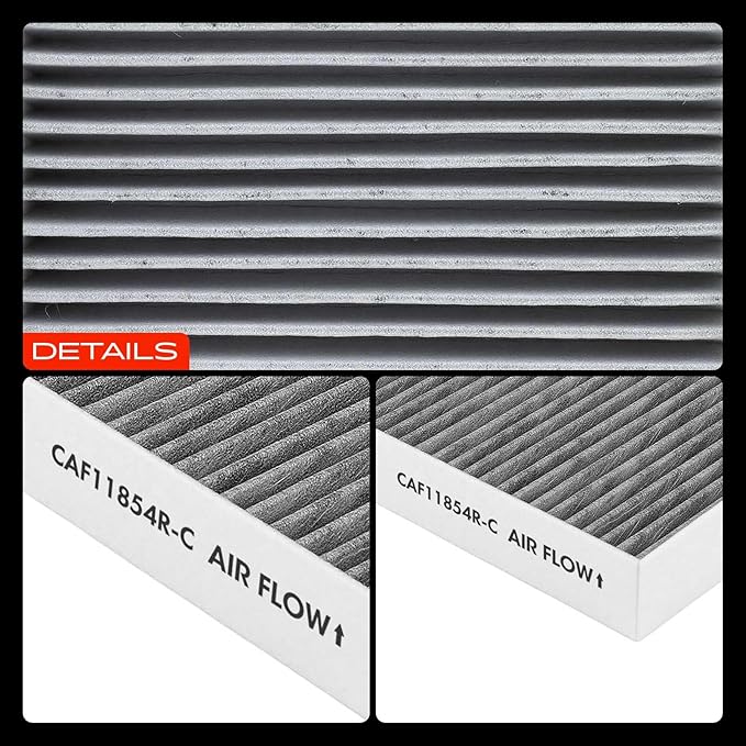 A-Premium Cabin Air Filter with Activated Carbon Compatible with Nissan Vehicles - Rogue (2014-2020), Rogue Sport (2017-2022), Qashqai (2017-2022) - Replace# 27277-4BU0A