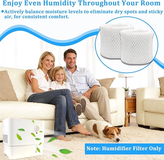 2-Pack Humidifier Filter for Pelonis Humidifier PSU10E1BB, PSU10E1WW, PSU10E2FBB and PSU10E2FWW, Humidifier Wicking Filter Replacement Compatible with Pelonis Humidifier Filter