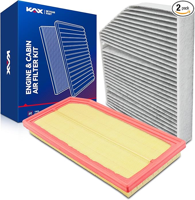 KAX Engine & Cabin Air Filter Kit, Replacement for Mercedes-Benz GLC300 2020-2023 2.0T, C300 2019-2023 2.0T, Replace# CA12800 CF11855