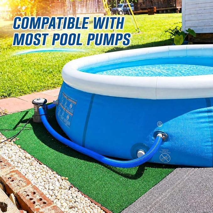 Replacement 1.25 Pool Hoses for Above Ground Pools, 59" Long Filter Pump Hose, 3 Pack Pool Pump Hose with 6 Metal Clamps (Blue)