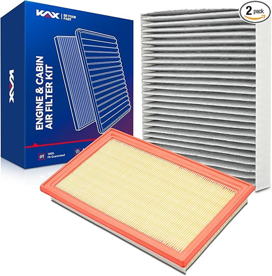 KAX Engine & Cabin Air Filter Kit, Replacement for Subaru Impreza 2002-2007 2.0T, Saab 9-2X 2005-2006, Replace# CA4309 CF10377