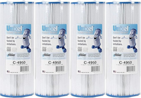 Unicel C-4950 50 Square Foot Media Replacement Pool Hot Tub Spa Filter Cartridge with 212 Pleats (4 Pack)