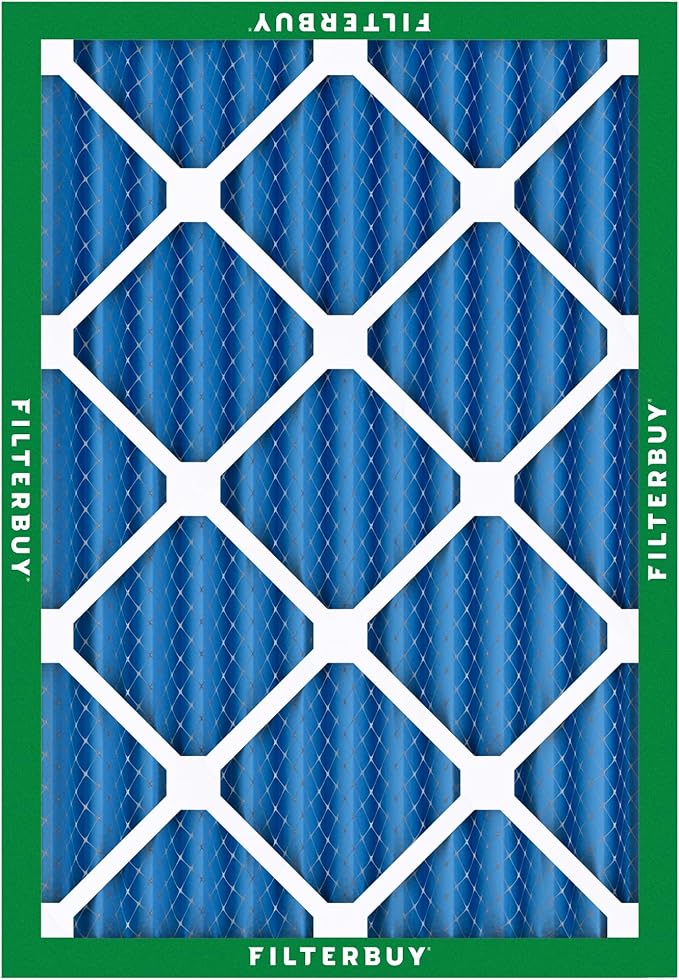 Filterbuy 18x20x2 Air Filter MERV 13 Optimal Smoke & Allergy Defense (4-Pack), Electrostatic Pleated HVAC AC Furnace Filters Replacement, Made in USA (Actual Size: 17.50 x 19.50 x 1.75)