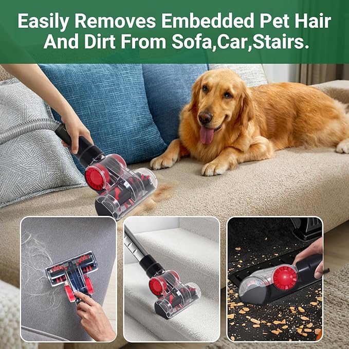 EZ SPARES Turbo Brush Compatible with Shark NV NVZ APEX | 32mm 35mm Pet Hair Power Head | Anti-Tangle Carpet & Stairs Attachment | Sofa Vacuum Cleaner Parts