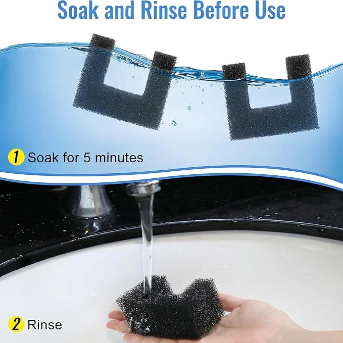 Enhon 20 Pack Foam Filters Replacement for Pet Fountains Compatible with Petsafe Viva 64oz & 140oz, Cat Dog Drinking Water Fountain Sponge Filters for Debris Removal, Pump Protection & Filtration