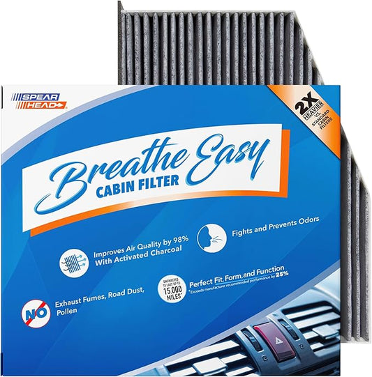 Spearhead Odor Defense Breathe Easy AC & Heater Cabin Filter | Fits Select 2006-2022 Audi & VW Like OEM | Up to 25% Longer Lasting w/Activated Carbon (BE-373)