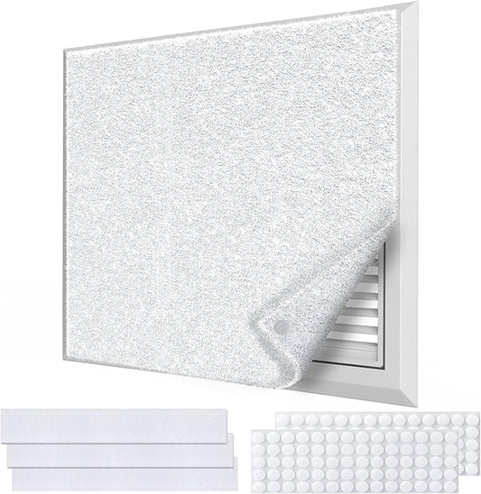 MERV 8 Air Vent Filters Kit 20x100 Inch|Cut to Fit (60+ Filters) Filter Material,High-Grade Electrostatic Filter Media with 48 Hooks for Home Floor, Ceiling, HVAC Furnace Vents & Grilles