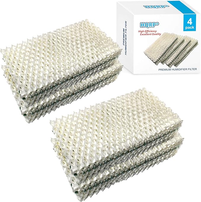 HQRP 4-pack HDC411 Wick Filter Replacement for Essick Air AIRCARE Horizon HD3120DCN, Titan TE3140DSLV, Canyon 14416A 4.75-Gallon Console Evaporative Humidifiers, HDC-411