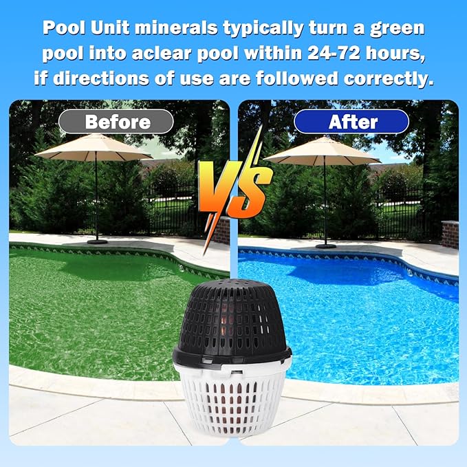 Pool Unit 20k-30k Gallons Black Replacement for Pool RX, Compatible with Mineral Cartridge Above Ground and Inground Pools Filter Replacement