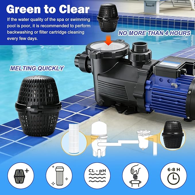 Pool Unit 20k-30k Gallons Black Replacement for Pool RX, Compatible with Mineral Cartridge Above Ground and Inground Pools Filter Replacement