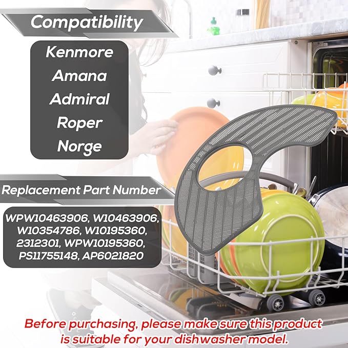 WPW10463906 Dishwasher Screen Filter Replacement, Dishwasher Screen Filter Parts 2312301 WPW10195360 PS11755148 AP6021820 for Amana Dishwashers Kitchen Appliance Accessories