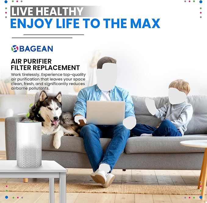 Bagean KILO HEPA Air Filter Compatible with Afloia Air Purifier Filter Replacement - Fits Afloia KILO KILOPRO MIRO MIROPRO - H13 True HEPA with Carbon Filters 99.98% Particles and Purifies Air (2-Pk)