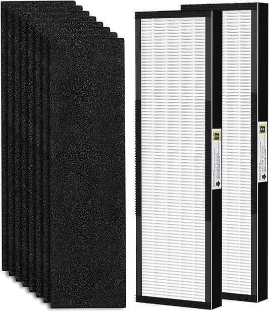 2 Pack FLT4825 Fil-ter B Replacement with Activated Carbon Pre-Filters Compatible with Air Puri-fier AC4825 AC4300 AC4800 AC4900 AC4850, Black