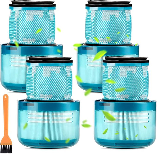 (4 Pack) V15 Replacement Filters for Dyson V15 Detect Complete, V15 Detect Absolute, V15 Submarine, V15 Animal, V11 Animal Filter, V11 SV14 Filter True HEPA Filters, Replace Part no. 970013-02