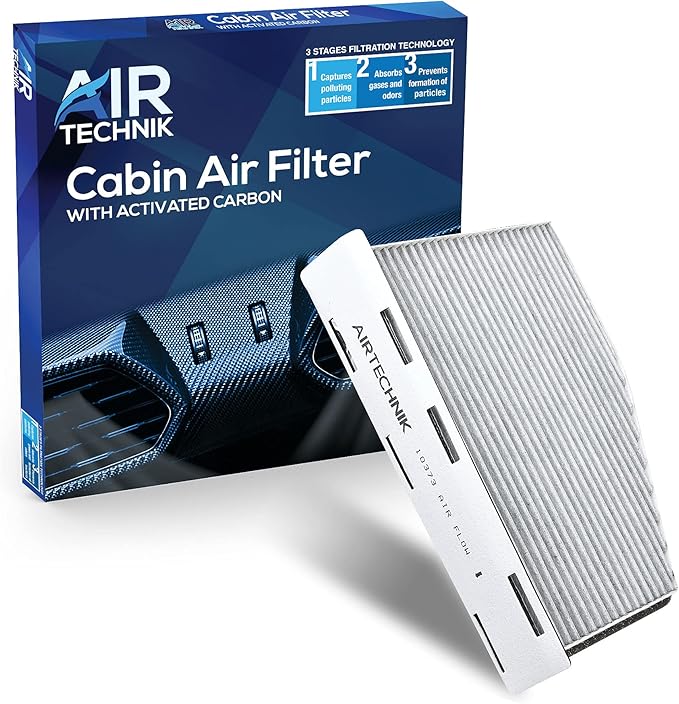 AirTechnik CF10373 Cabin Air Filter w/Activated Carbon | Fits Audi A3, A3 Quattro, Q3, TT Quattro, VW Beetle, Caddy III, CC, Tiguan, EOS, Golf, GTI, Jetta, Passat, R32, Rabbit - CUK2939